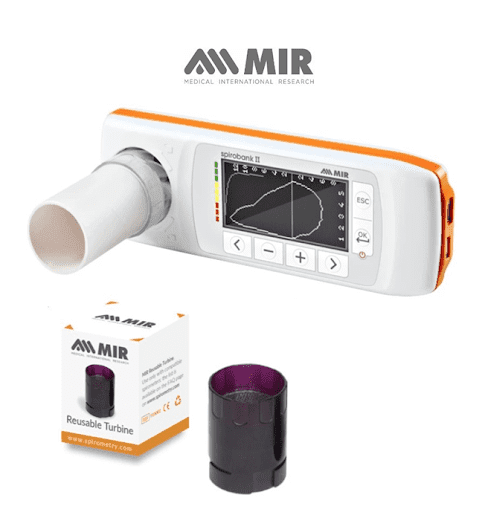 Spirobank II + 1 توربين قابلة لإعادة الاستخدام Spirobank II Advanced: Spirometer + 1 reusable turbine